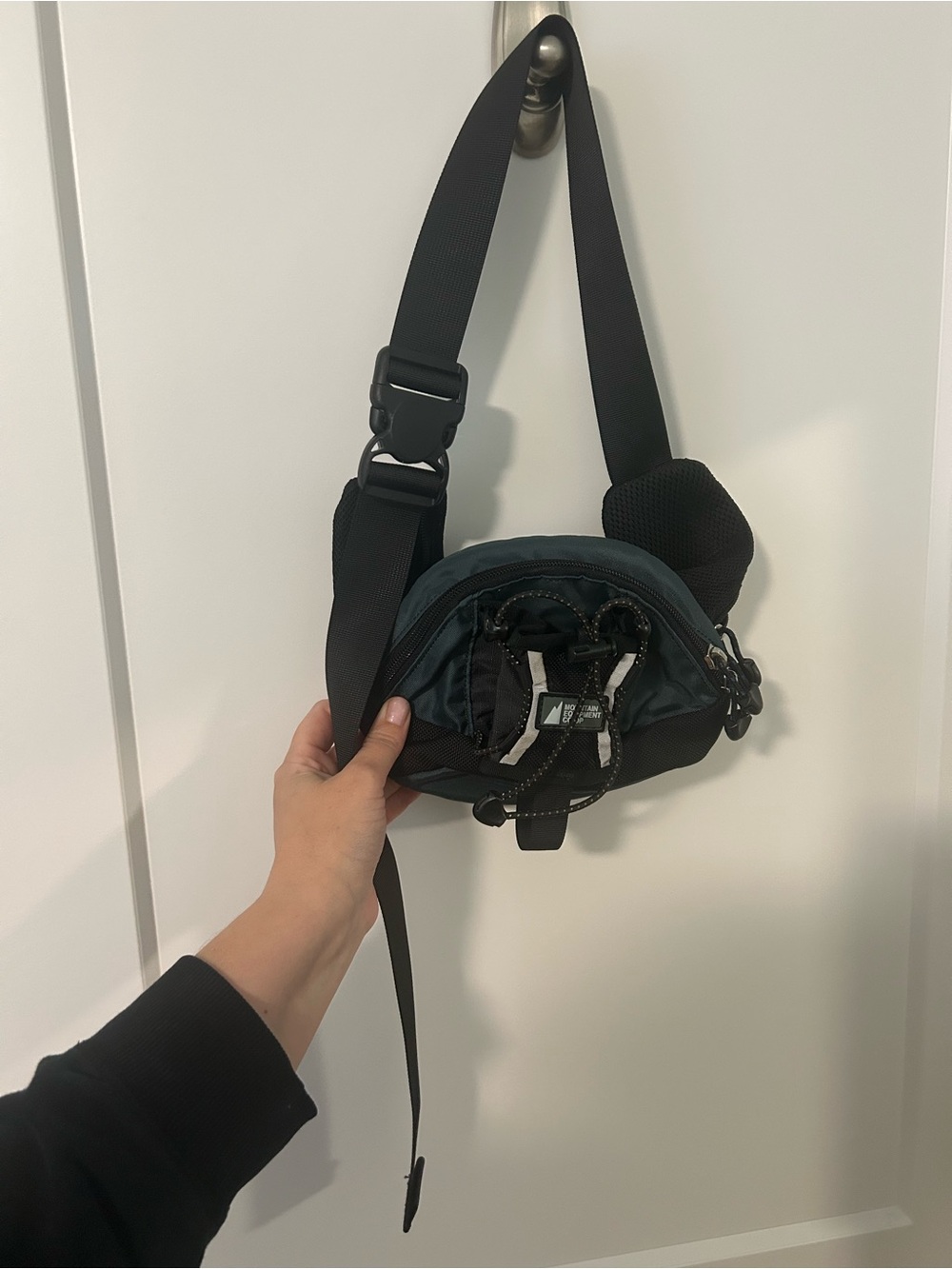 Vintage Unisex MEC Waist Pack/Crossbody Bag in Dark Teal and Black